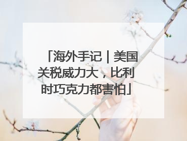 海外手记｜美国关税威力大，比利时巧克力都害怕